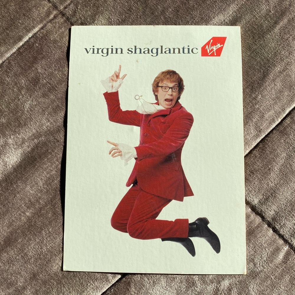 Austin Powers Virgin Shaglantic postcard